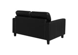 504665 Scotland Faux Leather Upholstered Track Arm Loveseat Black