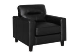 504666 Scotland Faux Leather Upholstered Track Arm Chair Black