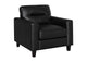 504666 Scotland Faux Leather Upholstered Track Arm Chair Black