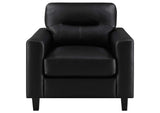 504666 Scotland Faux Leather Upholstered Track Arm Chair Black