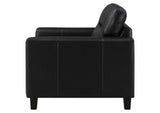 504666 Scotland Faux Leather Upholstered Track Arm Chair Black