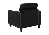 504666 Scotland Faux Leather Upholstered Track Arm Chair Black