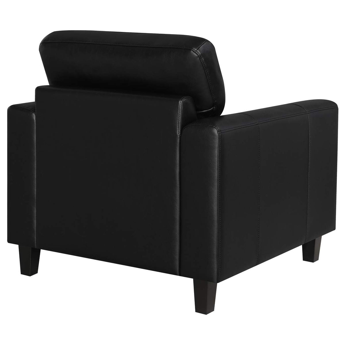 504666 Scotland Faux Leather Upholstered Track Arm Chair Black