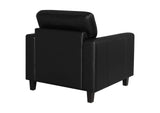 504666 Scotland Faux Leather Upholstered Track Arm Chair Black