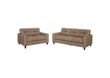 504667-S2 Scotland 2-piece Faux Leather Upholstered Sofa Set Brown