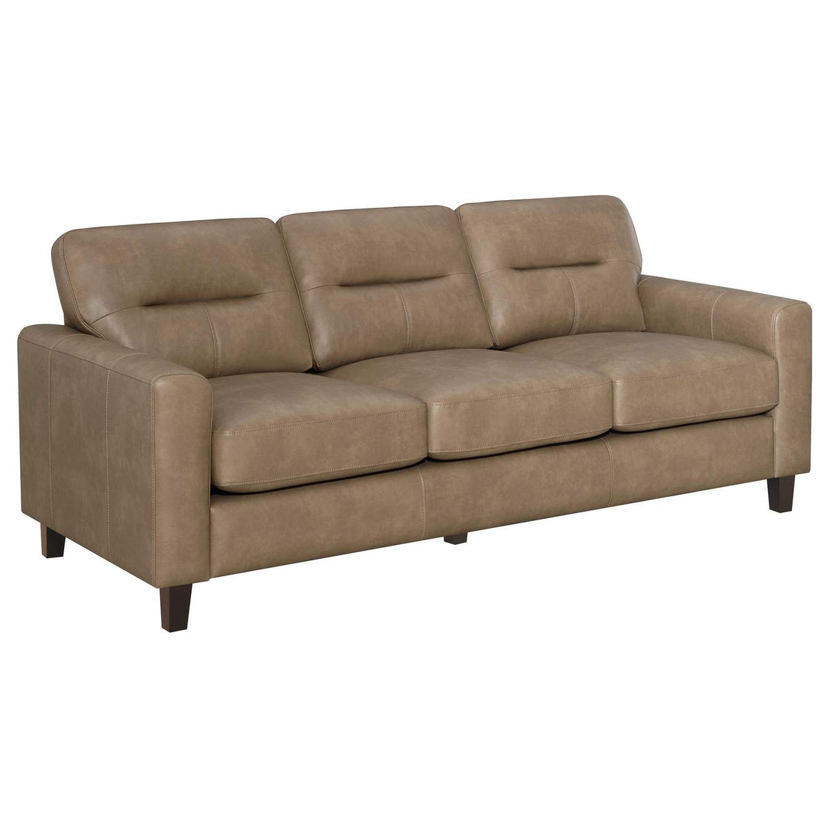 504667-S2 Scotland 2-piece Faux Leather Upholstered Sofa Set Brown
