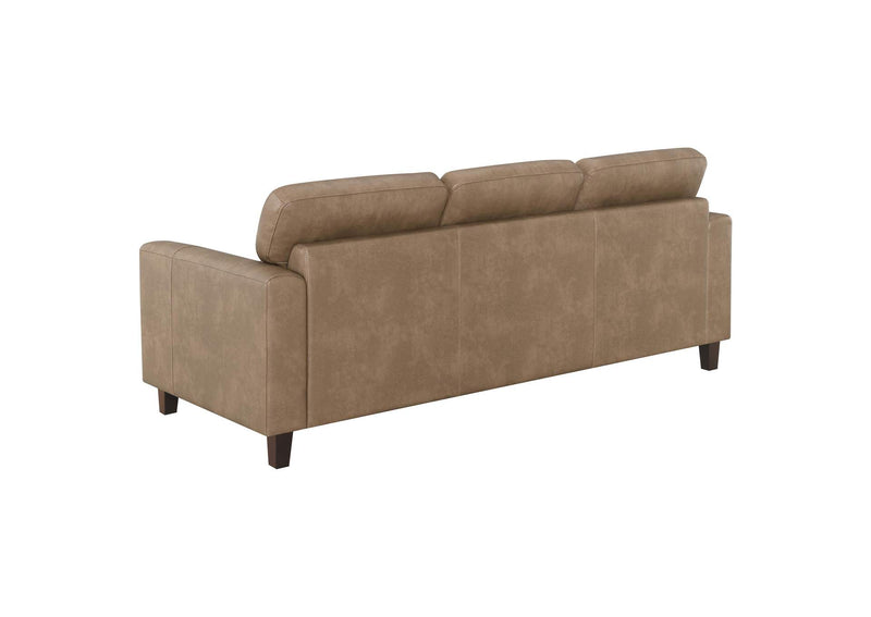 504667-S2 Scotland 2-piece Faux Leather Upholstered Sofa Set Brown