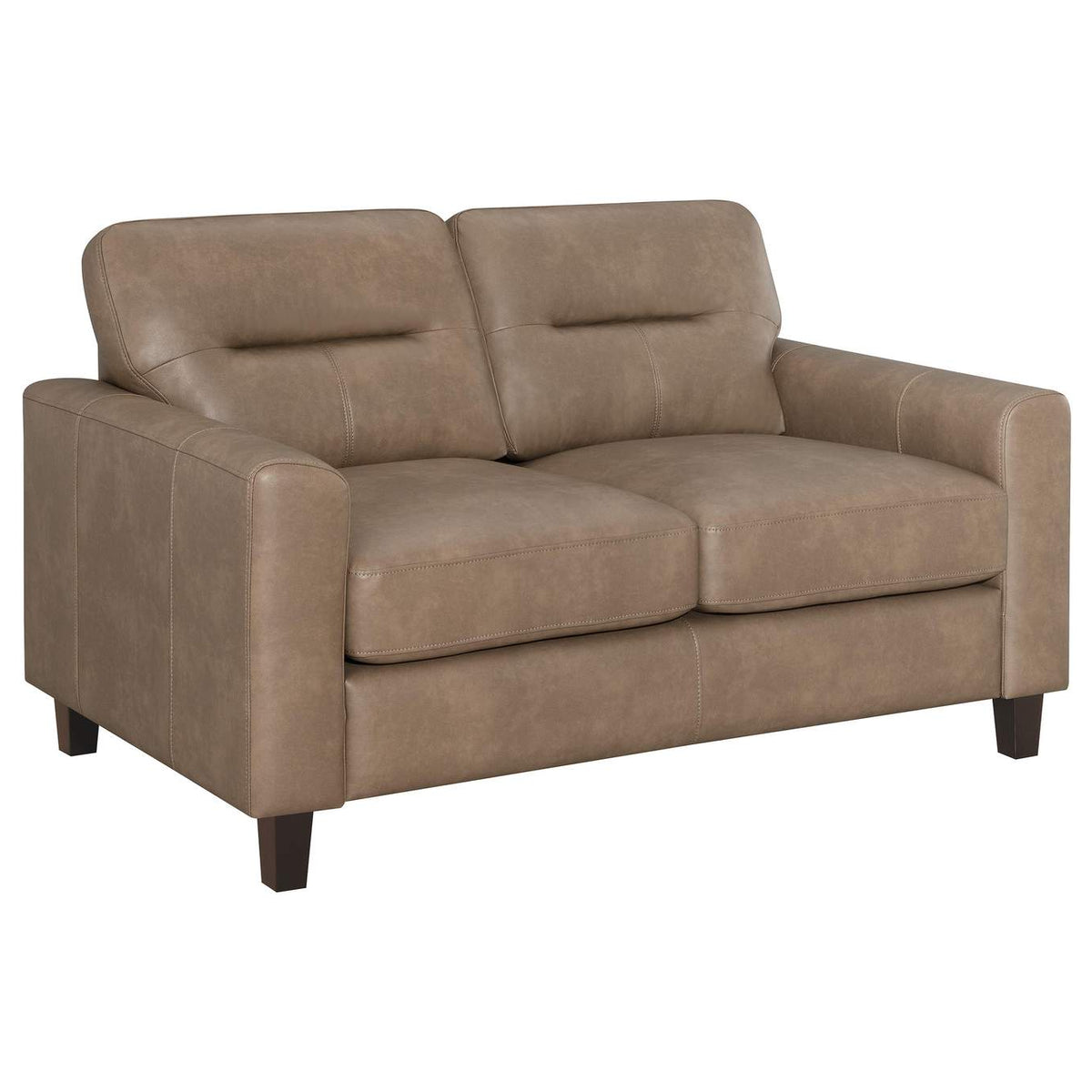 504667-S2 Scotland 2-piece Faux Leather Upholstered Sofa Set Brown