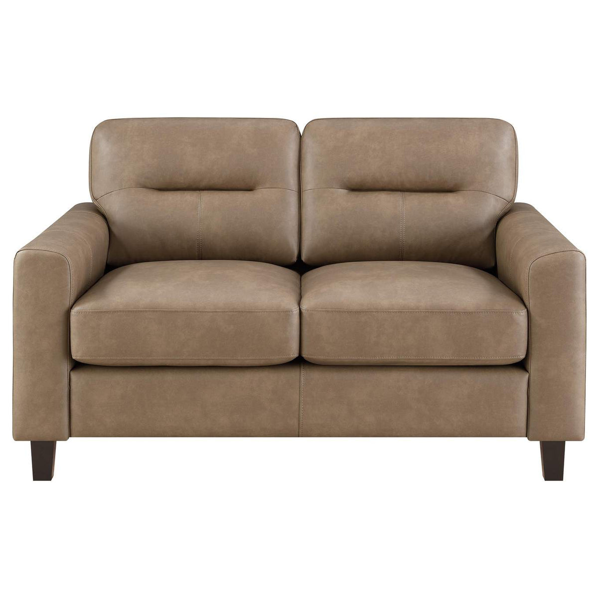 504667-S2 Scotland 2-piece Faux Leather Upholstered Sofa Set Brown