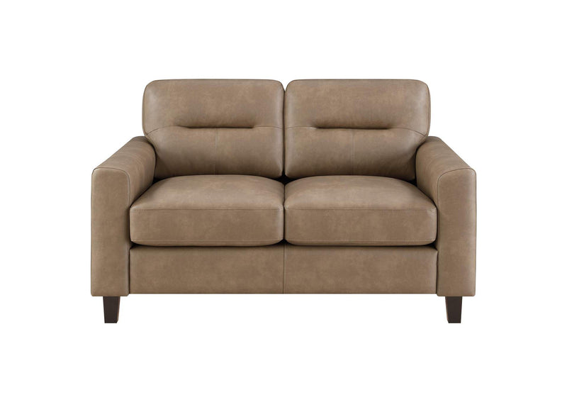 504667-S2 Scotland 2-piece Faux Leather Upholstered Sofa Set Brown