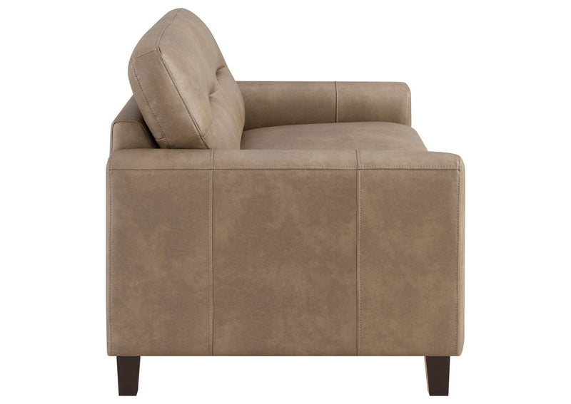 504667-S2 Scotland 2-piece Faux Leather Upholstered Sofa Set Brown