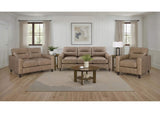 504667-S3 Scotland 3-piece Faux Leather Upholstered Sofa Set Brown