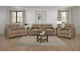504667-S3 Scotland 3-piece Faux Leather Upholstered Sofa Set Brown