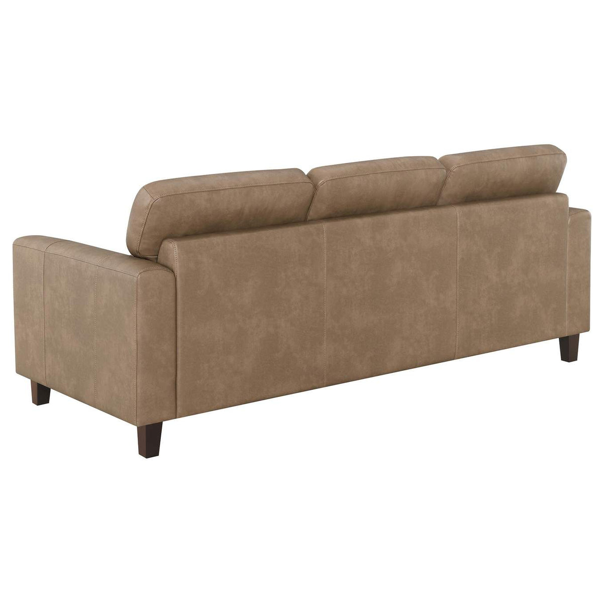 504667-S3 Scotland 3-piece Faux Leather Upholstered Sofa Set Brown