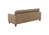 504667-S3 Scotland 3-piece Faux Leather Upholstered Sofa Set Brown