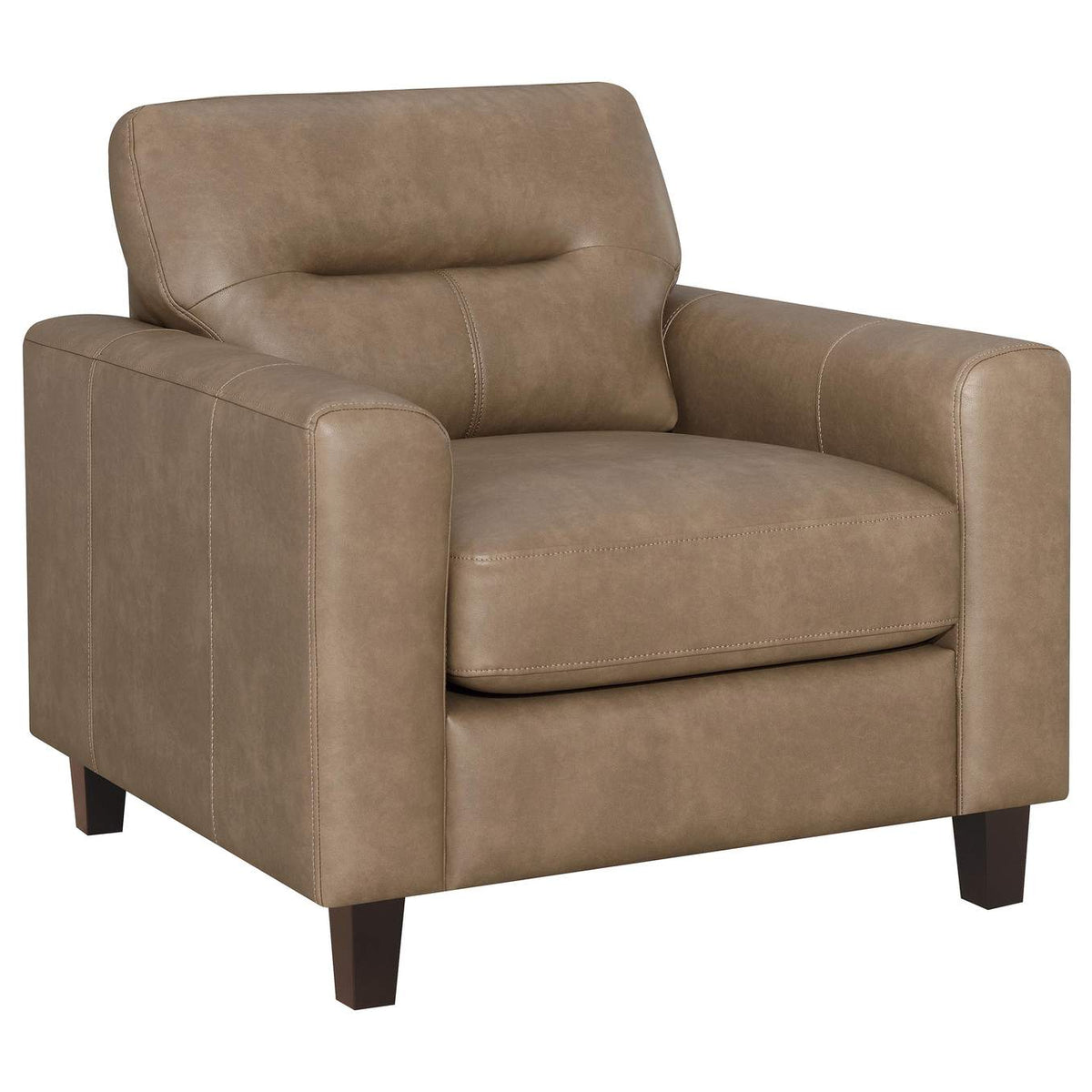 504667-S3 Scotland 3-piece Faux Leather Upholstered Sofa Set Brown