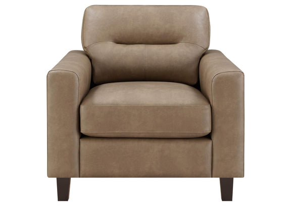 504667-S3 Scotland 3-piece Faux Leather Upholstered Sofa Set Brown