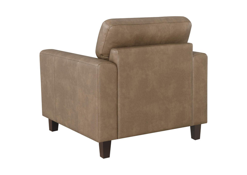 504667-S3 Scotland 3-piece Faux Leather Upholstered Sofa Set Brown