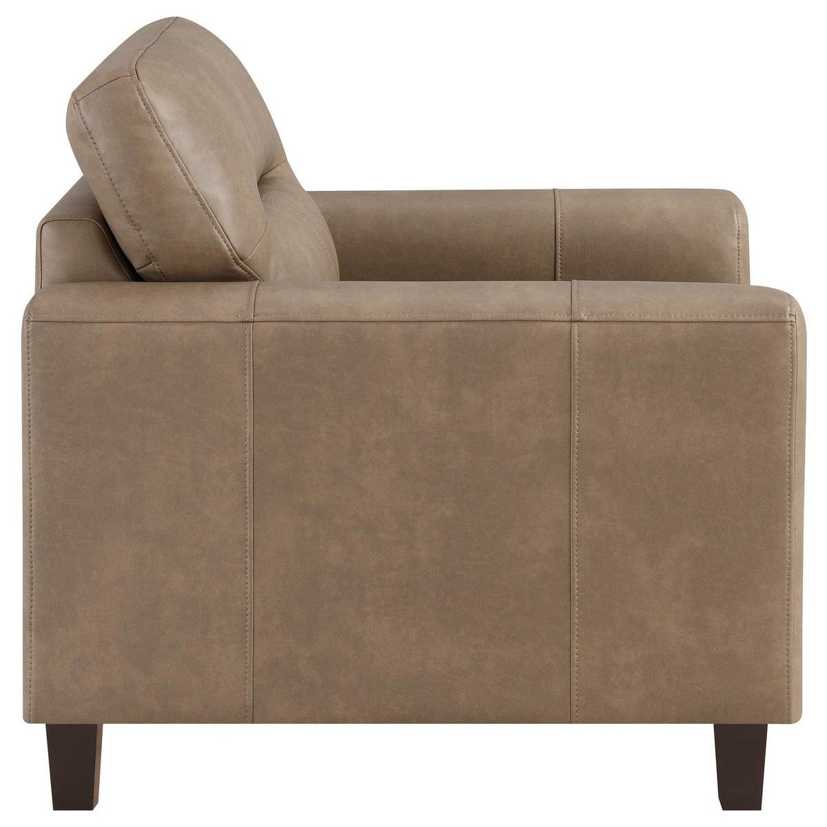 504667-S3 Scotland 3-piece Faux Leather Upholstered Sofa Set Brown