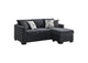 504777 Storey Upholstered Sleeper Sectional Chaise Sofa Dark Grey