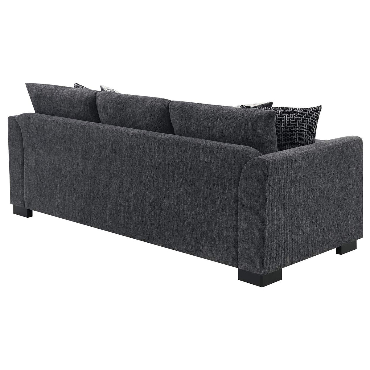 504777 Storey Upholstered Sleeper Sectional Chaise Sofa Dark Grey