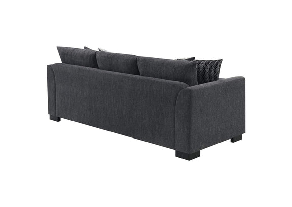 504777 Storey Upholstered Sleeper Sectional Chaise Sofa Dark Grey