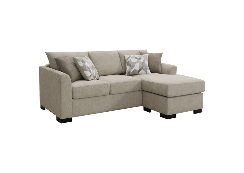 504778 Storey Upholstered Sleeper Sectional Chaise Sofa Camel