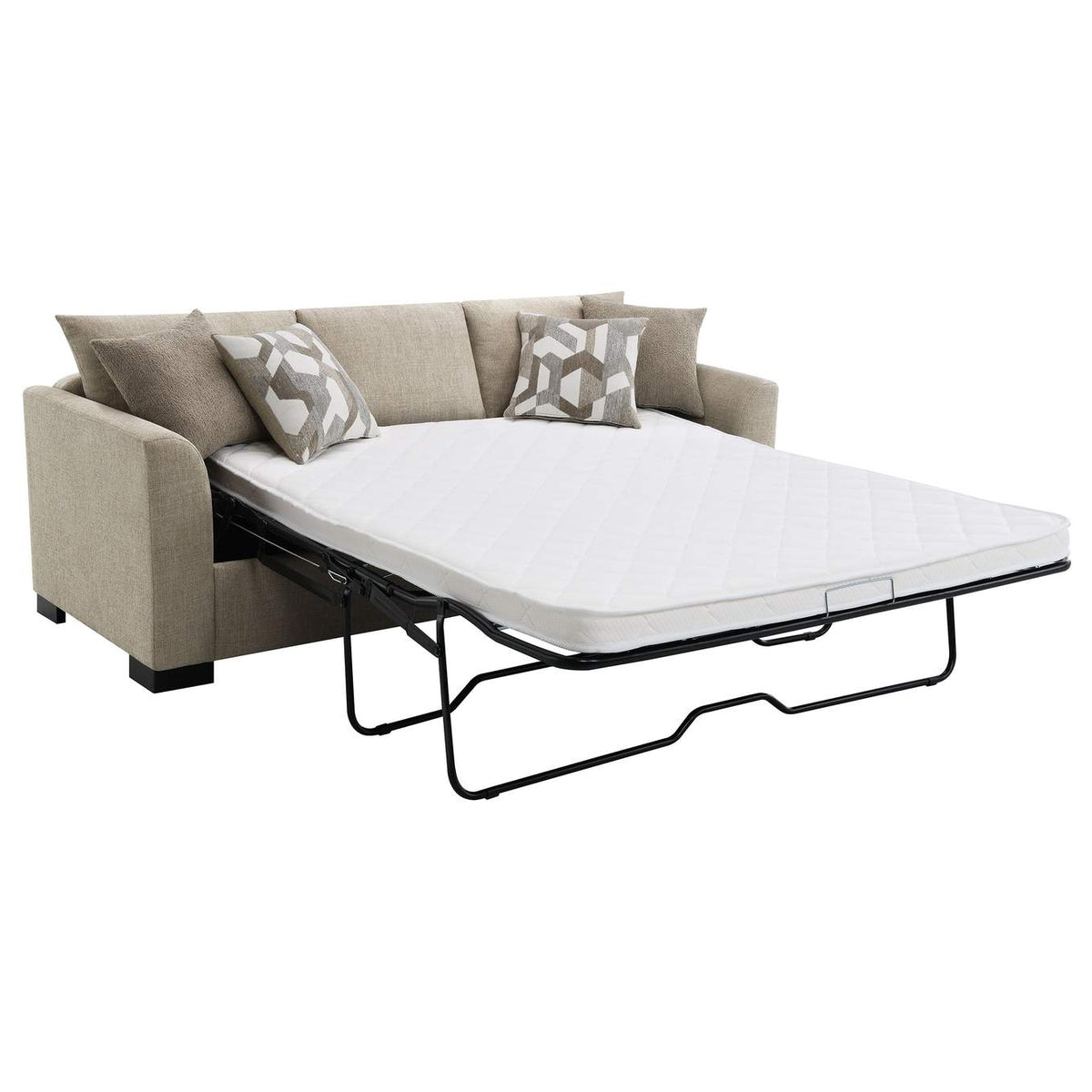 504778 Storey Upholstered Sleeper Sectional Chaise Sofa Camel