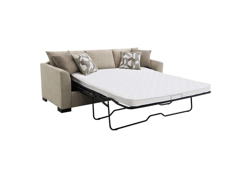 504778 Storey Upholstered Sleeper Sectional Chaise Sofa Camel