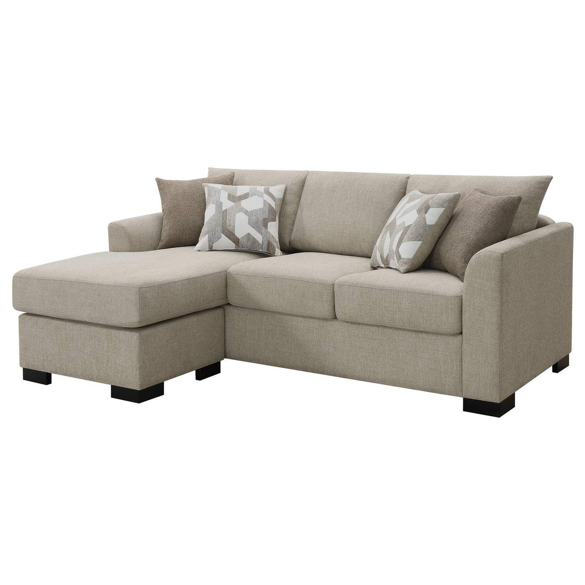 504778 Storey Upholstered Sleeper Sectional Chaise Sofa Camel