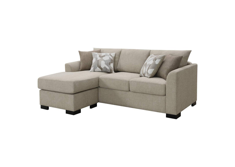 504778 Storey Upholstered Sleeper Sectional Chaise Sofa Camel