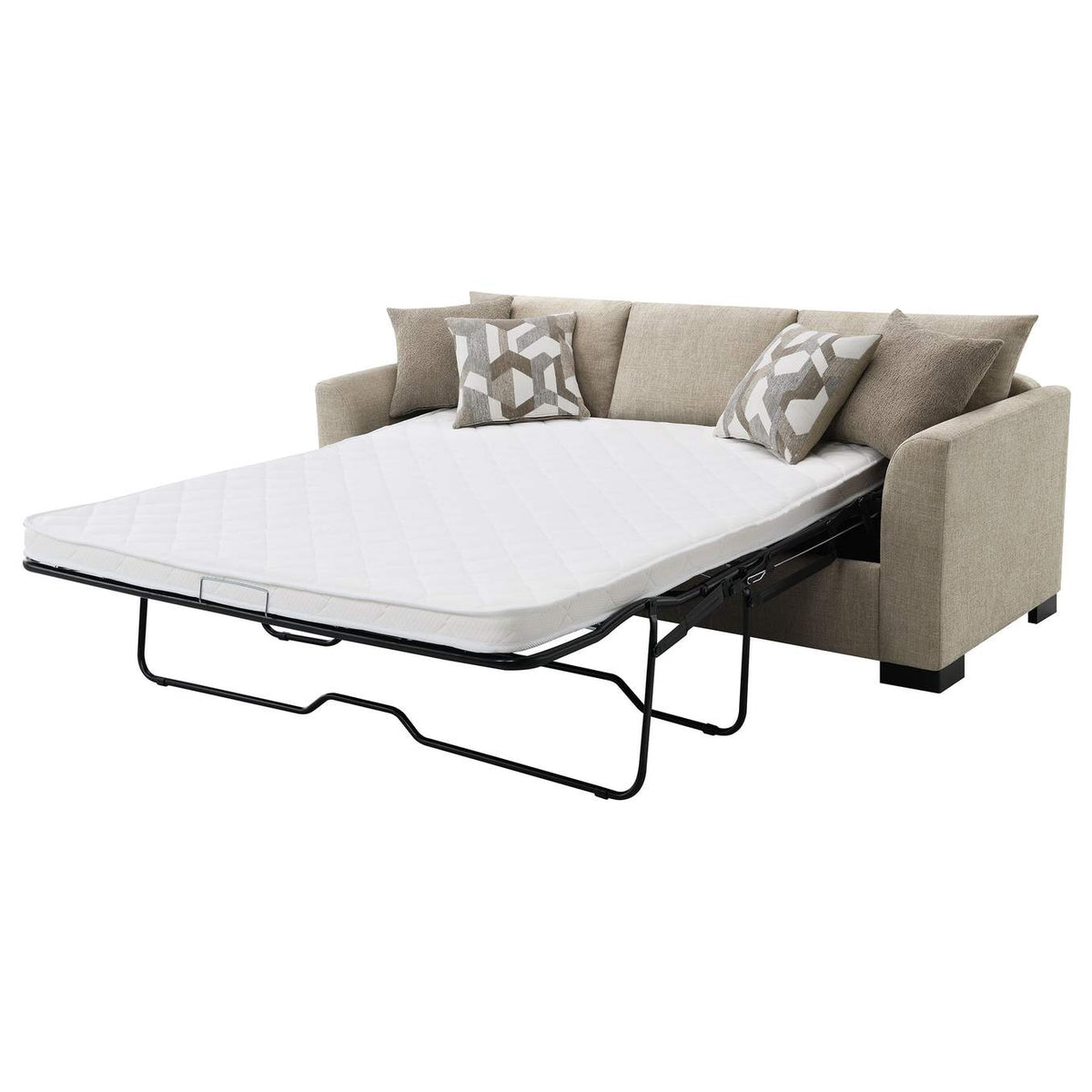 504778 Storey Upholstered Sleeper Sectional Chaise Sofa Camel