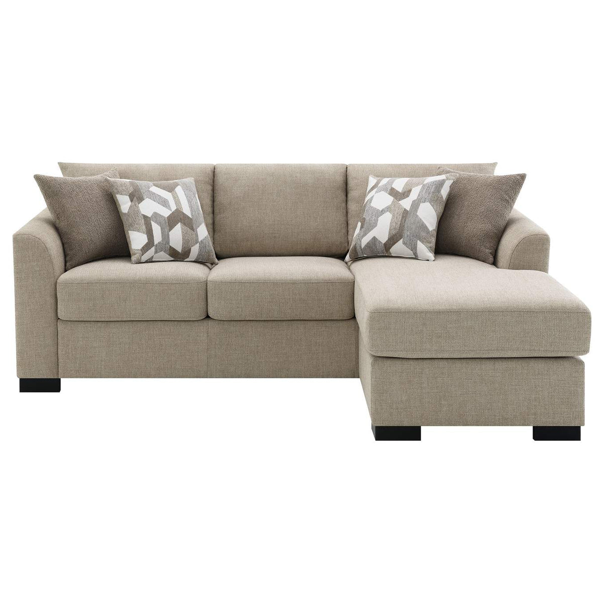 504778 Storey Upholstered Sleeper Sectional Chaise Sofa Camel