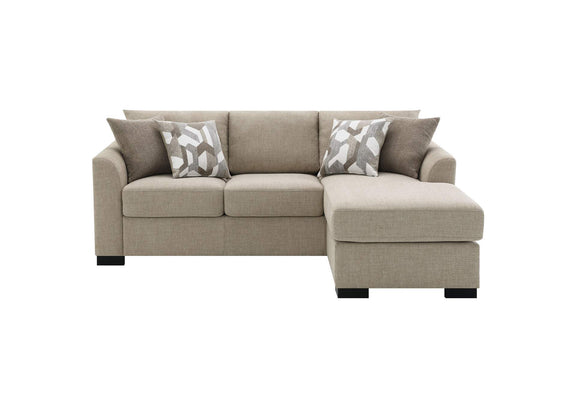 504778 Storey Upholstered Sleeper Sectional Chaise Sofa Camel