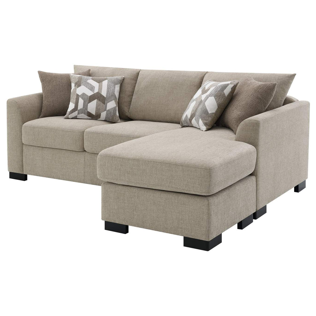 504778 Storey Upholstered Sleeper Sectional Chaise Sofa Camel