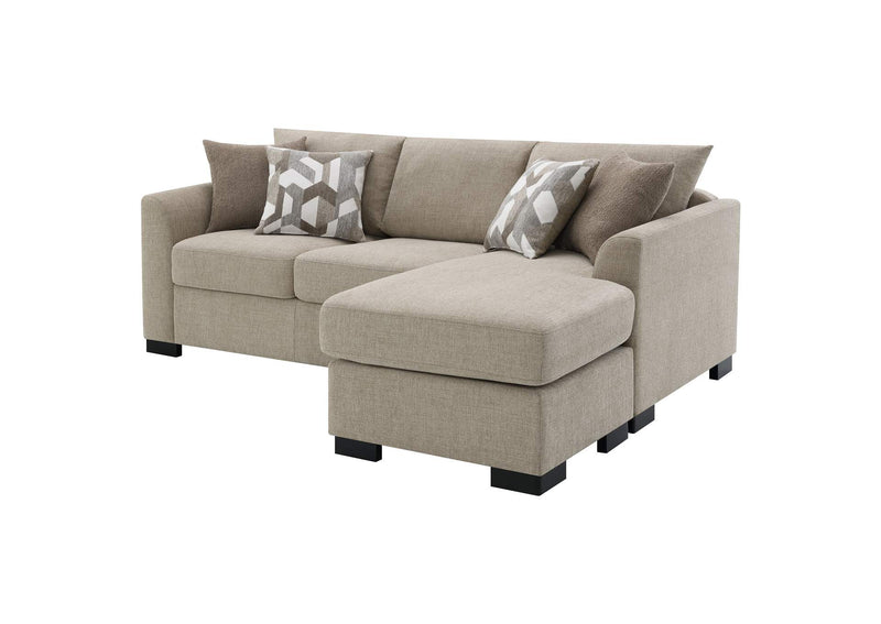 504778 Storey Upholstered Sleeper Sectional Chaise Sofa Camel