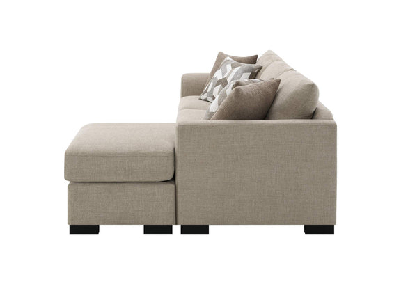 504778 Storey Upholstered Sleeper Sectional Chaise Sofa Camel