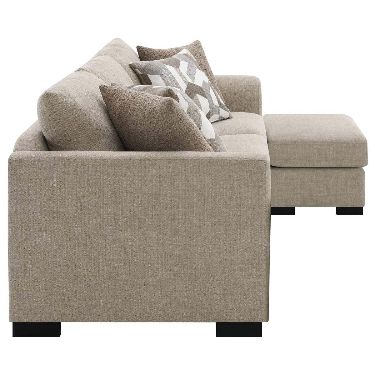 504778 Storey Upholstered Sleeper Sectional Chaise Sofa Camel
