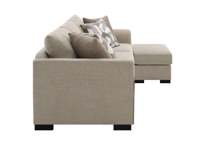 504778 Storey Upholstered Sleeper Sectional Chaise Sofa Camel