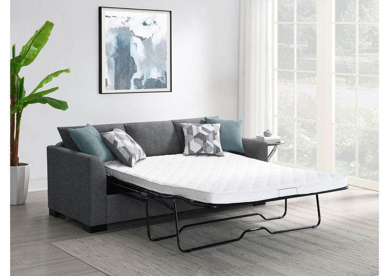 504779 Storey Upholstered Sleeper Sectional Chaise Sofa Grey