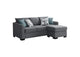 504779 Storey Upholstered Sleeper Sectional Chaise Sofa Grey