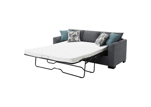 504779 Storey Upholstered Sleeper Sectional Chaise Sofa Grey