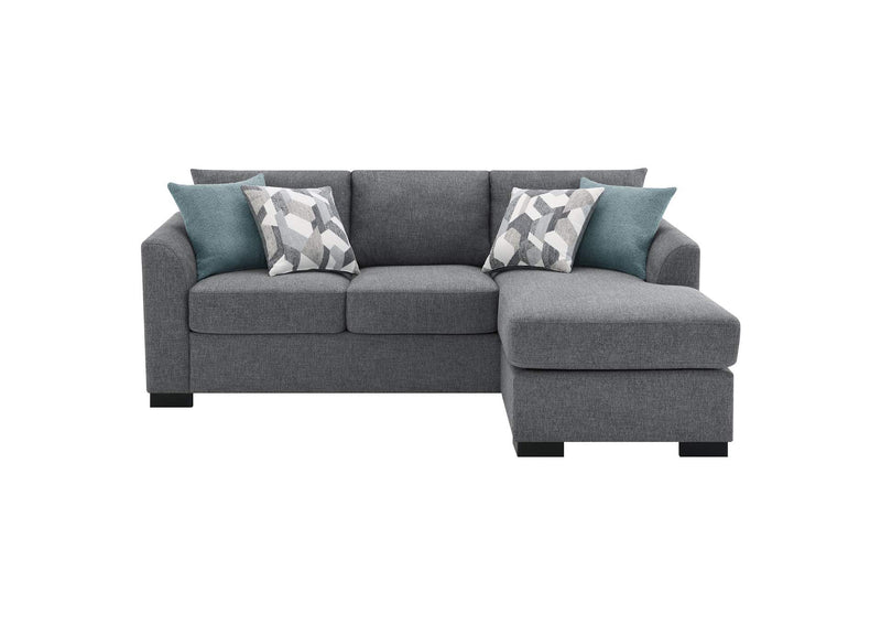 504779 Storey Upholstered Sleeper Sectional Chaise Sofa Grey
