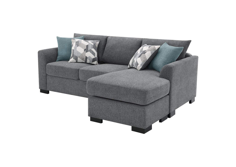 504779 Storey Upholstered Sleeper Sectional Chaise Sofa Grey