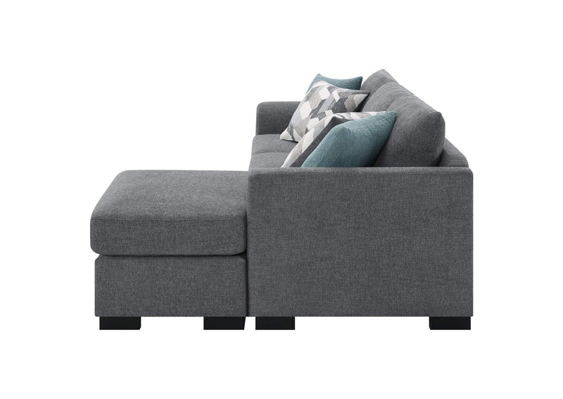504779 Storey Upholstered Sleeper Sectional Chaise Sofa Grey