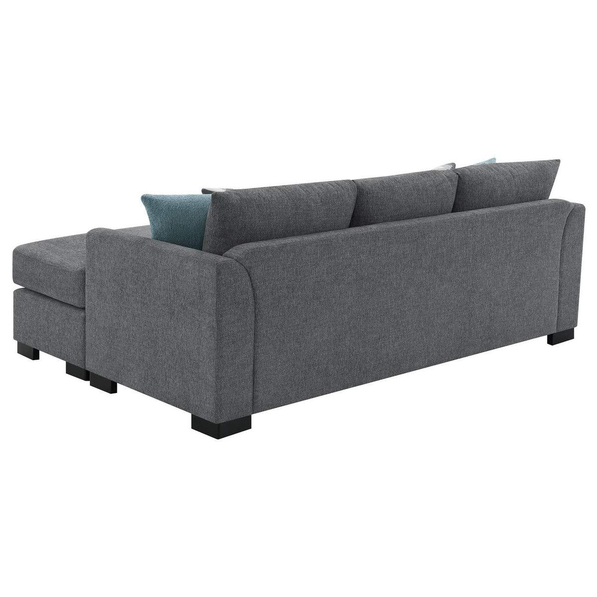 504779 Storey Upholstered Sleeper Sectional Chaise Sofa Grey