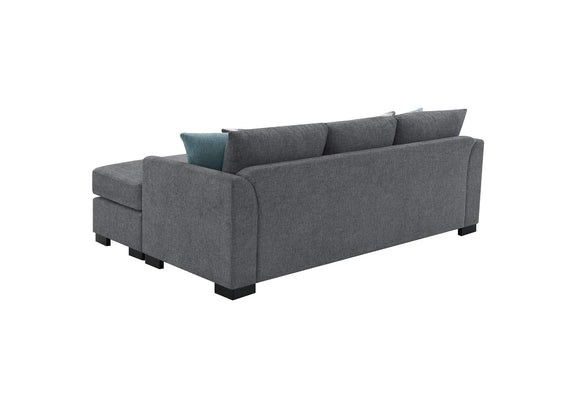 504779 Storey Upholstered Sleeper Sectional Chaise Sofa Grey
