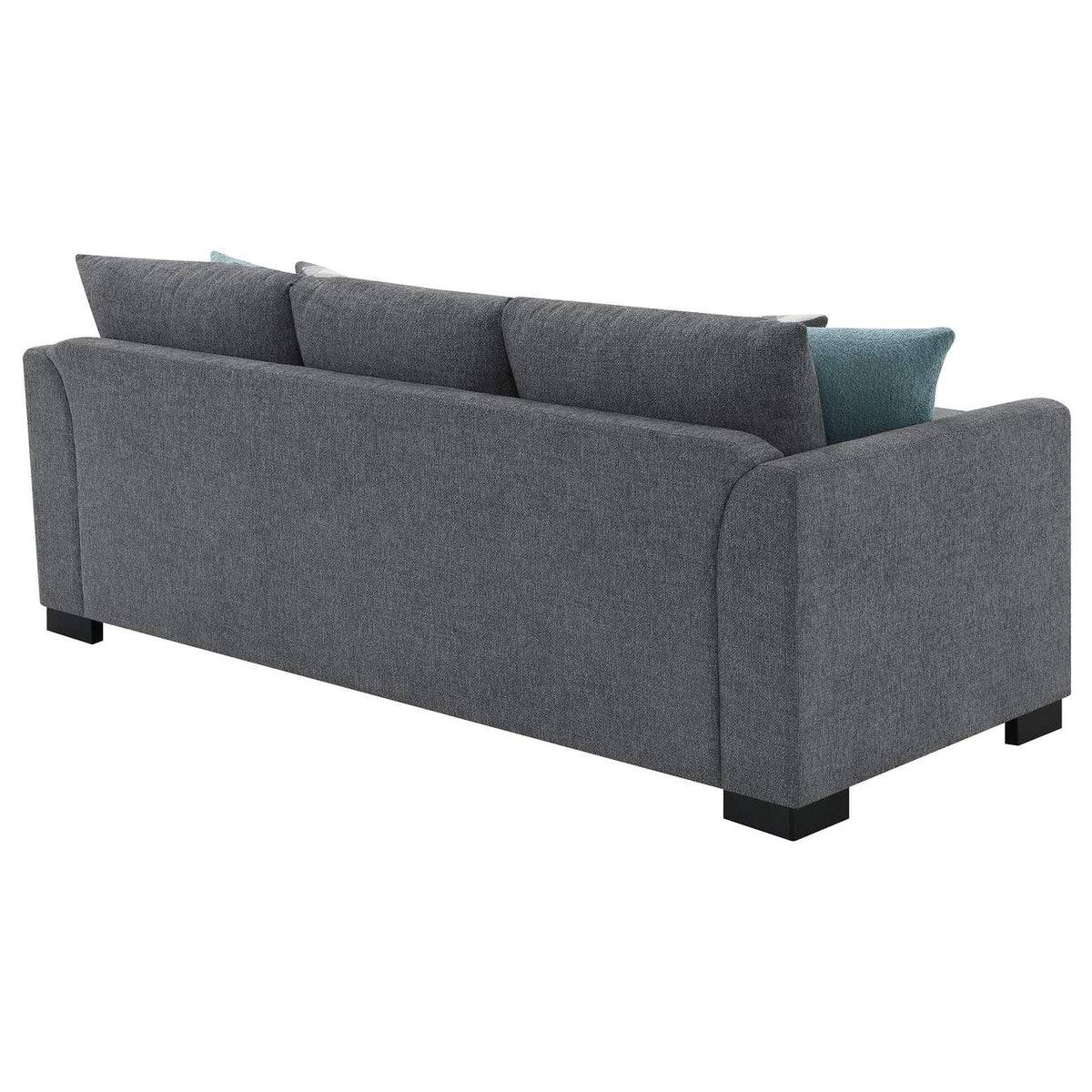 504779 Storey Upholstered Sleeper Sectional Chaise Sofa Grey