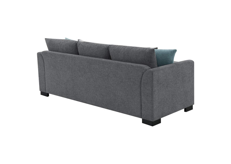504779 Storey Upholstered Sleeper Sectional Chaise Sofa Grey