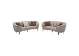 504837-S2 Ellorie 2-piece Upholstered Curved Sofa Set Beige